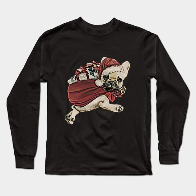 french bulldog christmas gift Long Sleeve T-Shirt by Collagedream